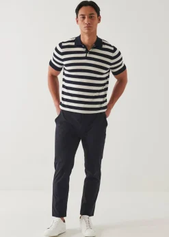 PATRICK ASSARAF Cotton Cupro Striped Polo|Men Polos
