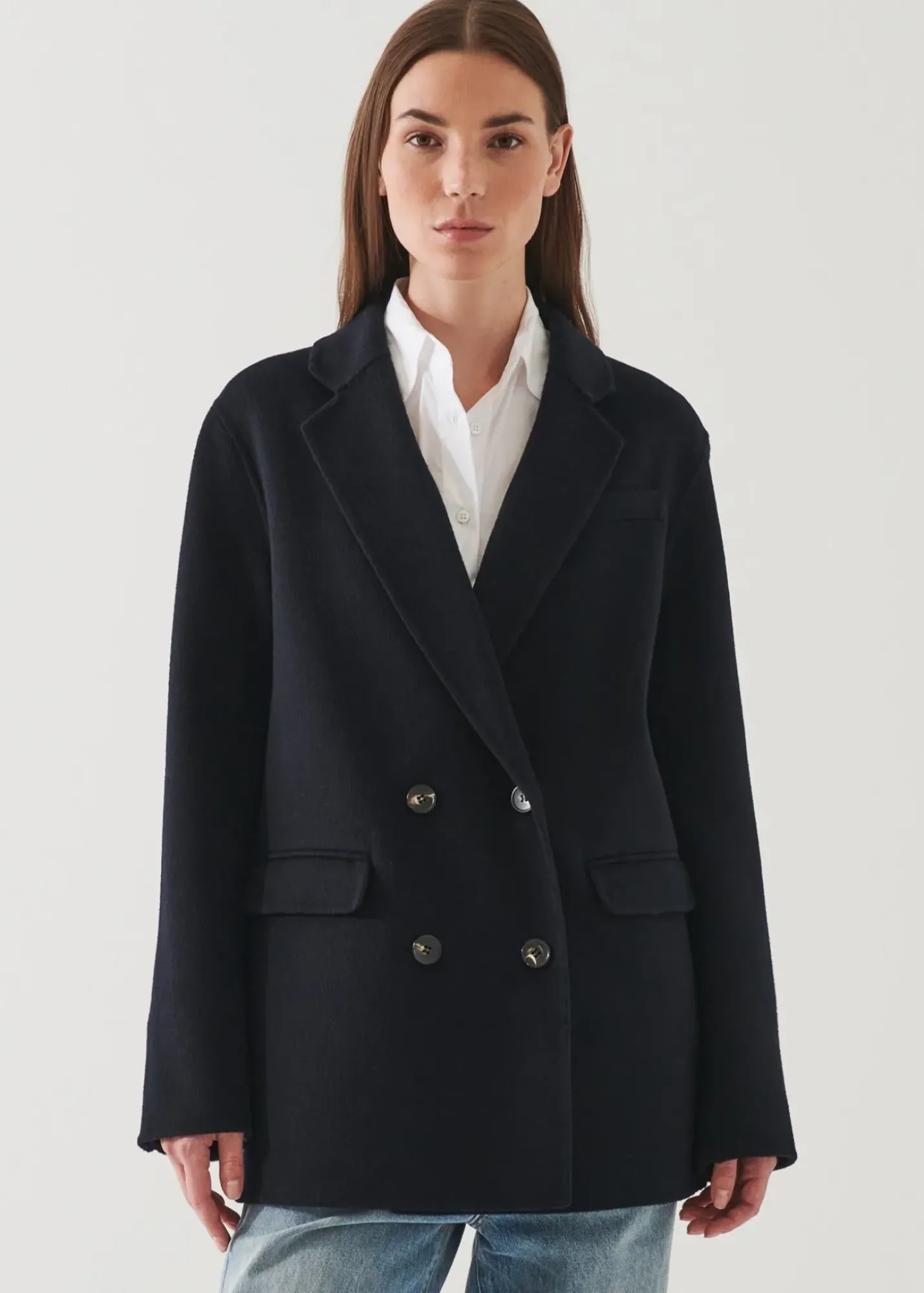 PATRICK ASSARAF Double Breasted Wool Blazer|Women Blazers