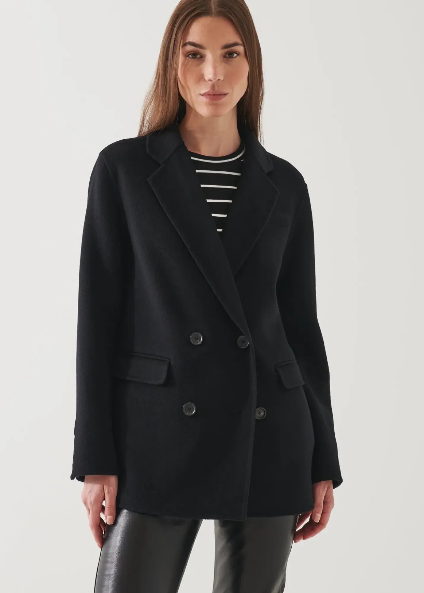 PATRICK ASSARAF Double Breasted Wool Blazer|Women Blazers