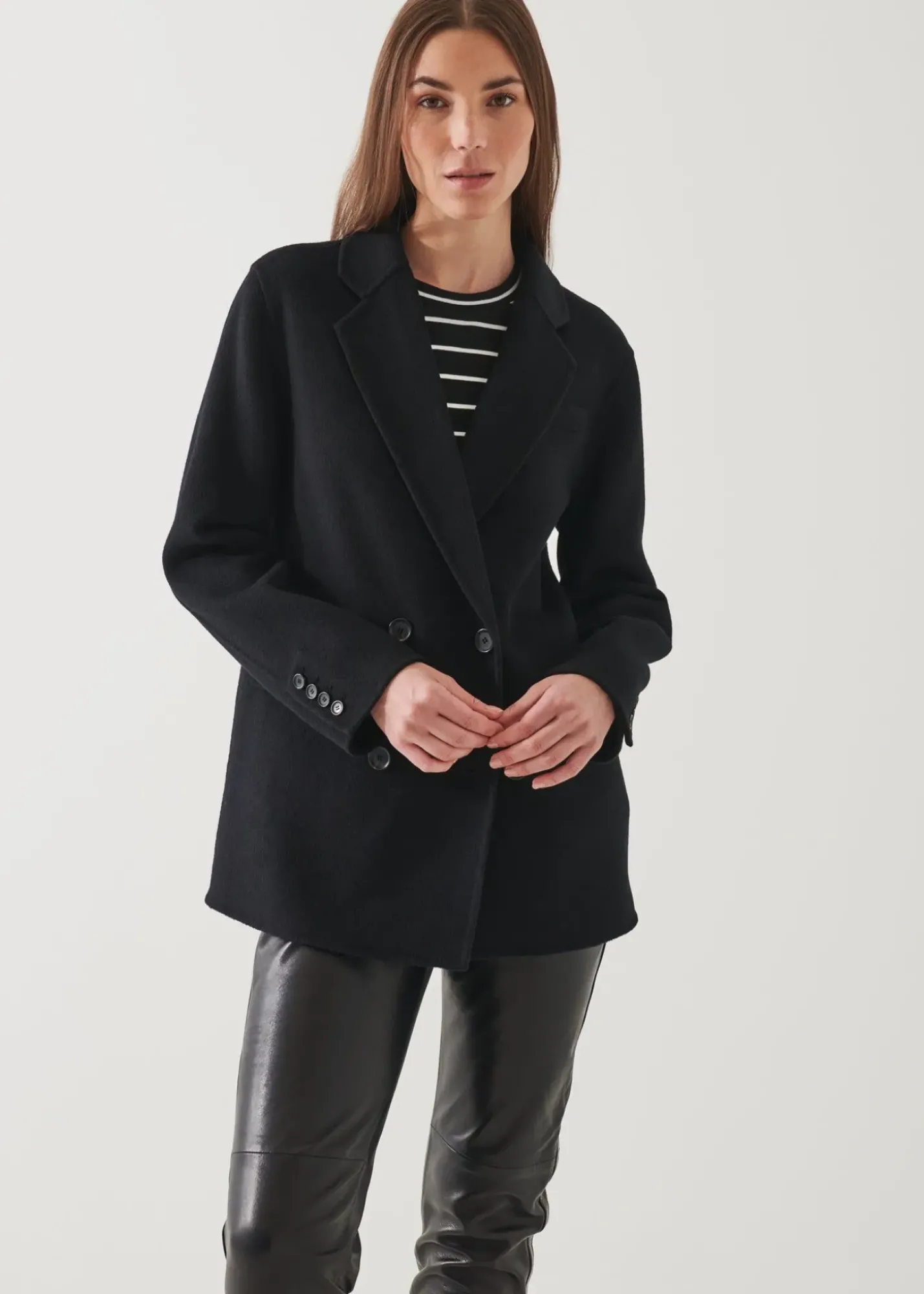 PATRICK ASSARAF Double Breasted Wool Blazer|Women Blazers
