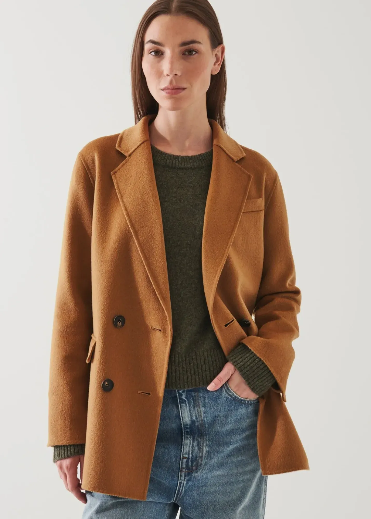 PATRICK ASSARAF Double Breasted Wool Blazer|Women Blazers