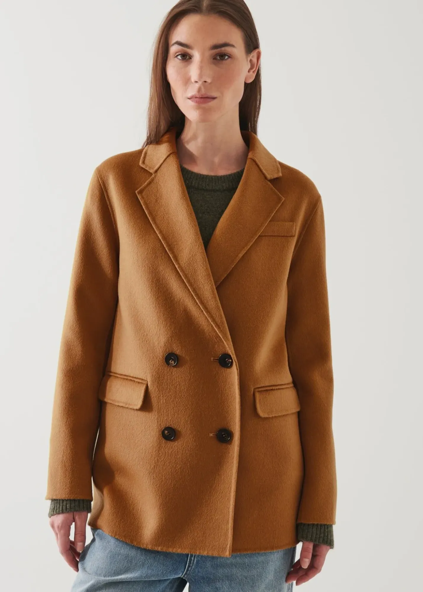PATRICK ASSARAF Double Breasted Wool Blazer|Women Blazers