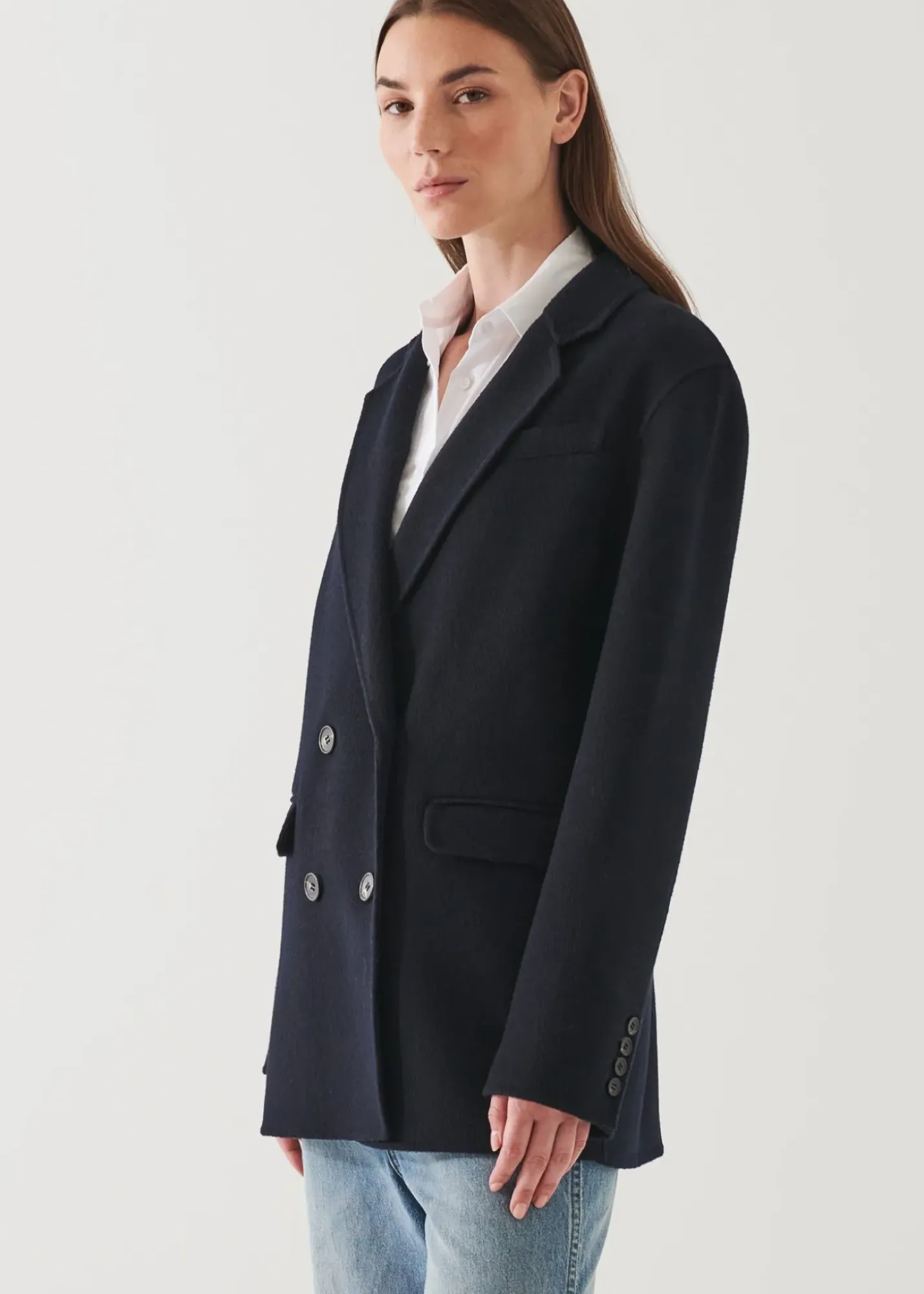PATRICK ASSARAF Double Breasted Wool Blazer|Women Blazers