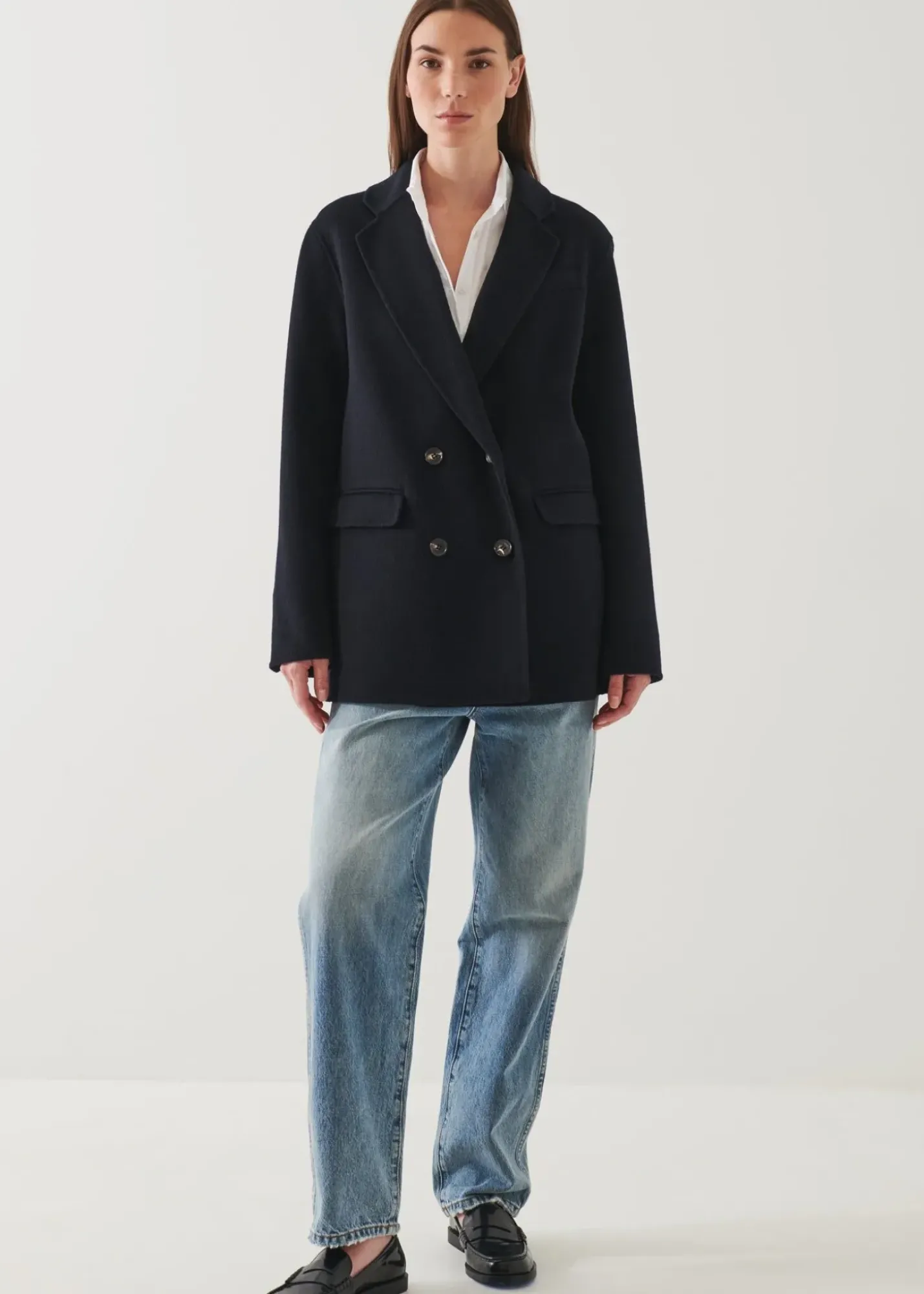 PATRICK ASSARAF Double Breasted Wool Blazer|Women Blazers