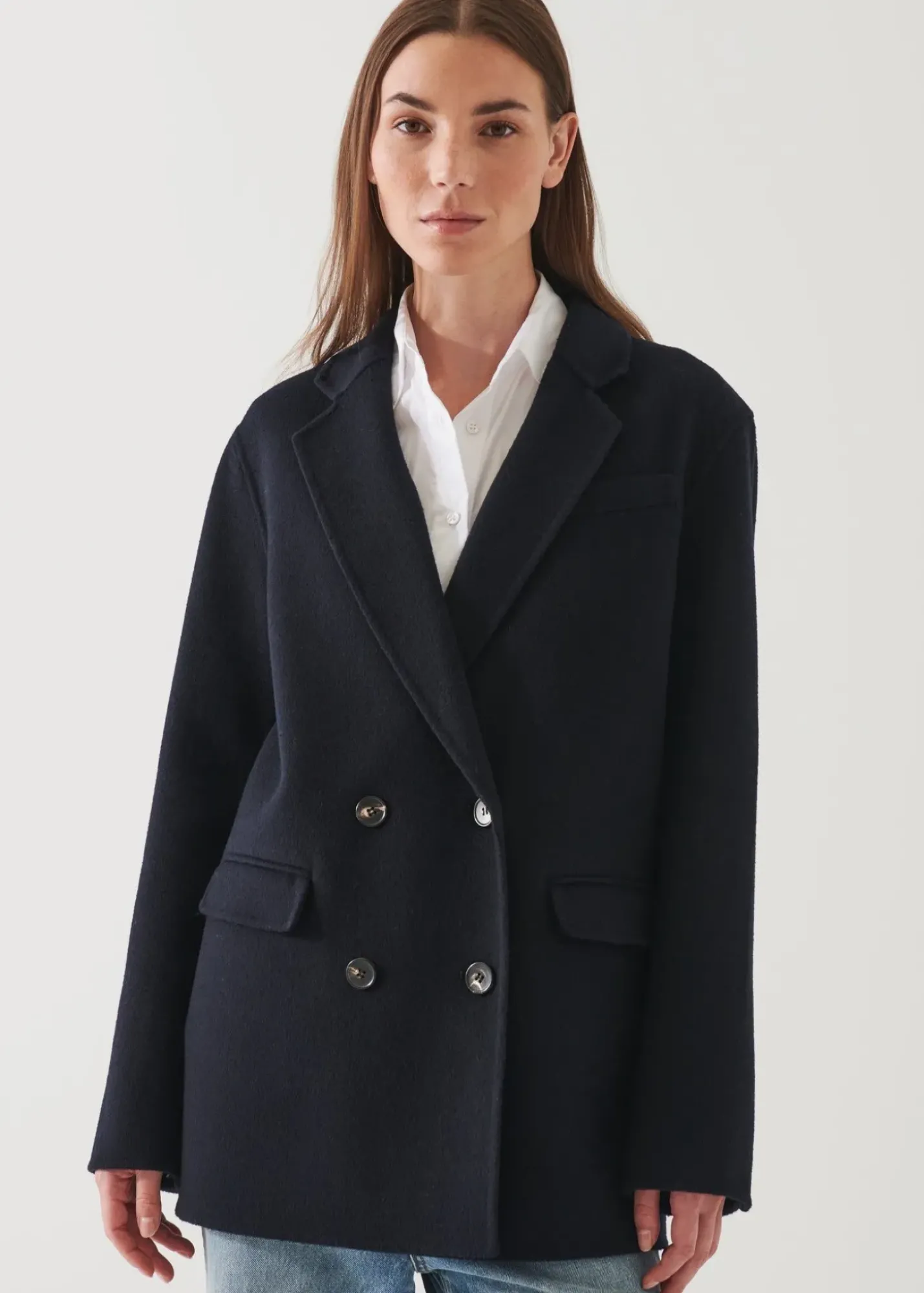 PATRICK ASSARAF Double Breasted Wool Blazer|Women Blazers