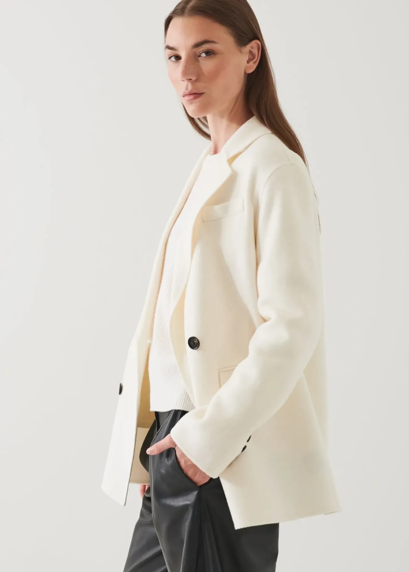 PATRICK ASSARAF Double Breasted Wool Blazer|Women Blazers