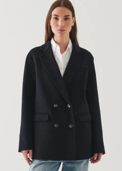 PATRICK ASSARAF Double Breasted Wool Blazer|Women Outerwear