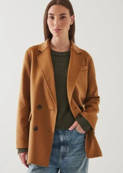 PATRICK ASSARAF Double Breasted Wool Blazer|Women Outerwear