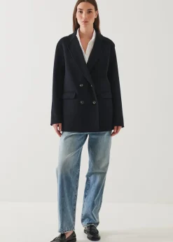 PATRICK ASSARAF Double Breasted Wool Blazer|Women Outerwear