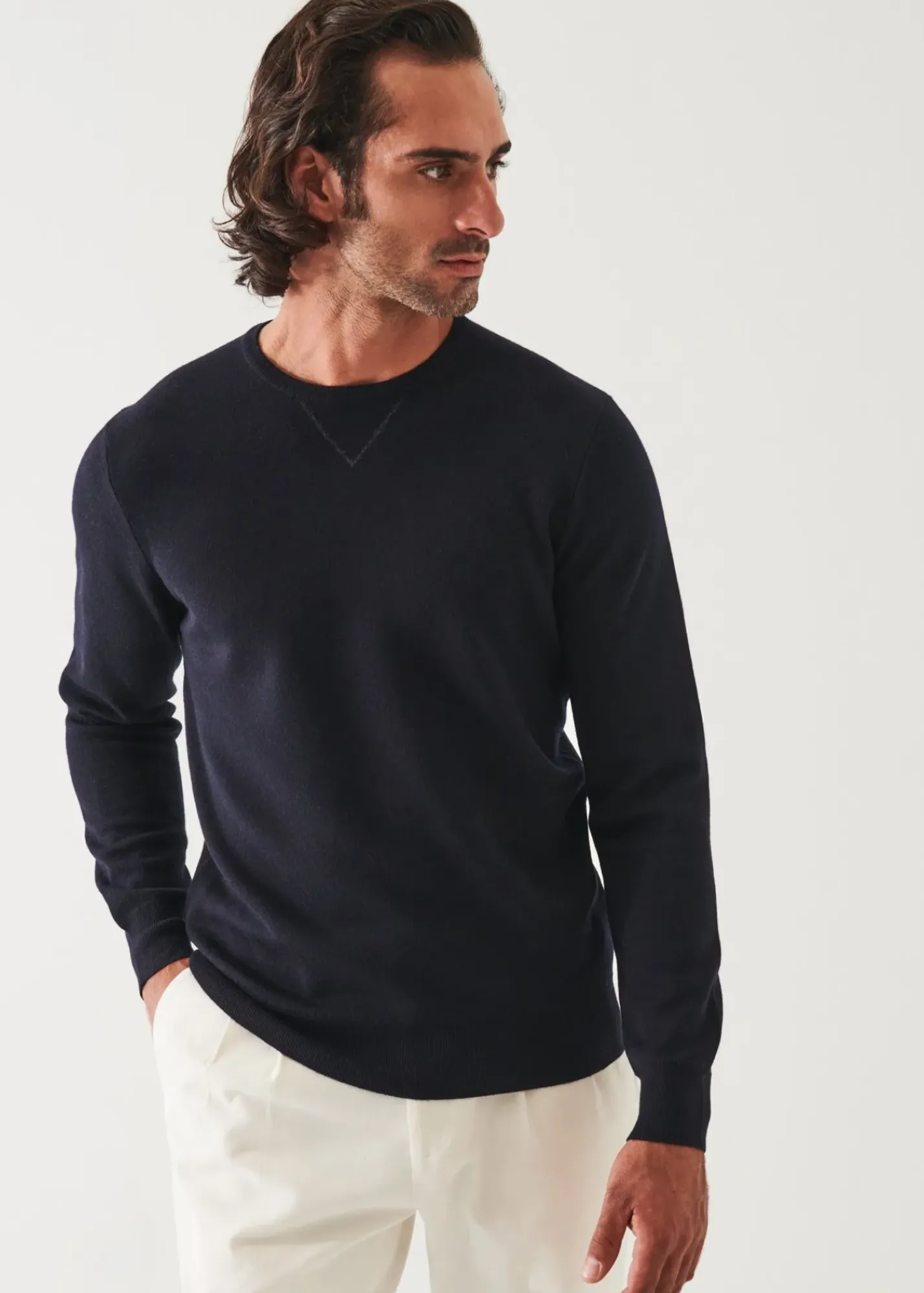PATRICK ASSARAF Double Face Crewneck|Men Knitwear