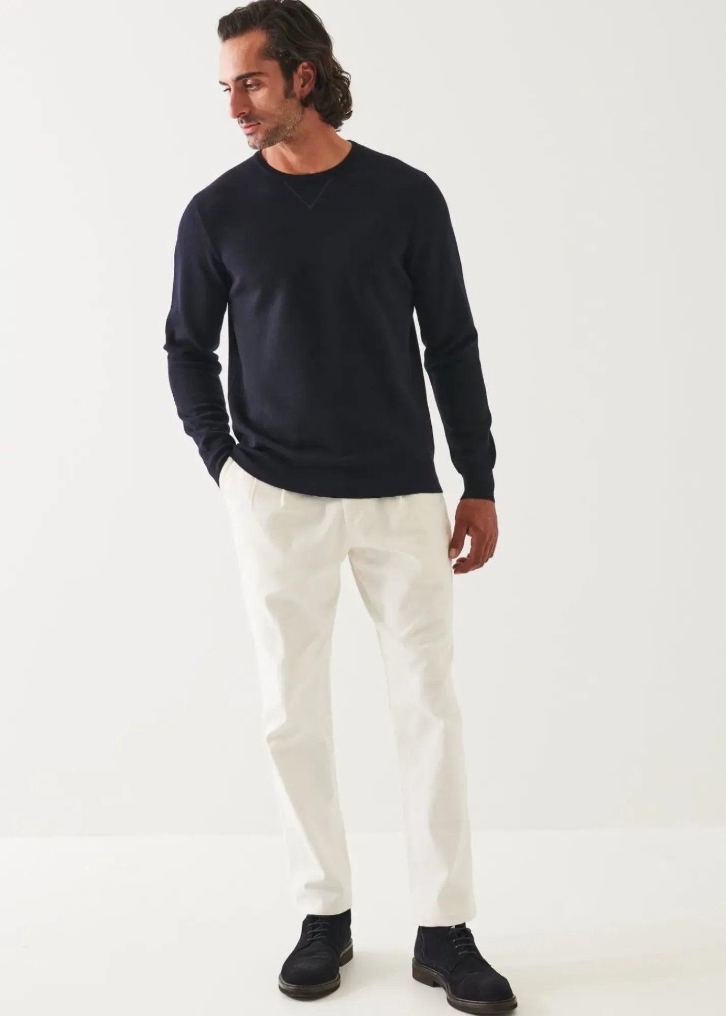 PATRICK ASSARAF Double Face Crewneck|Men Knitwear