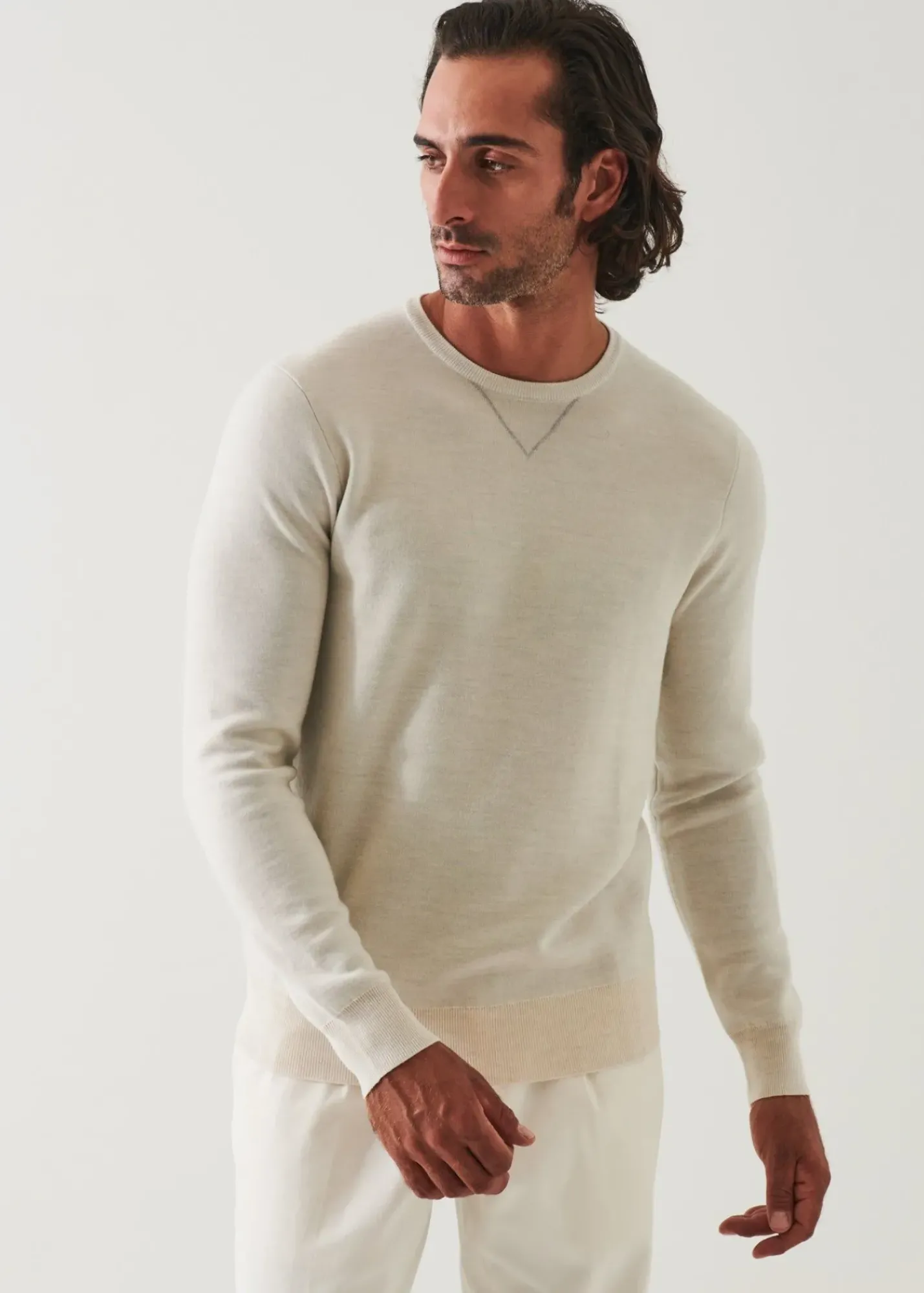 PATRICK ASSARAF Double Face Crewneck|Men Knitwear
