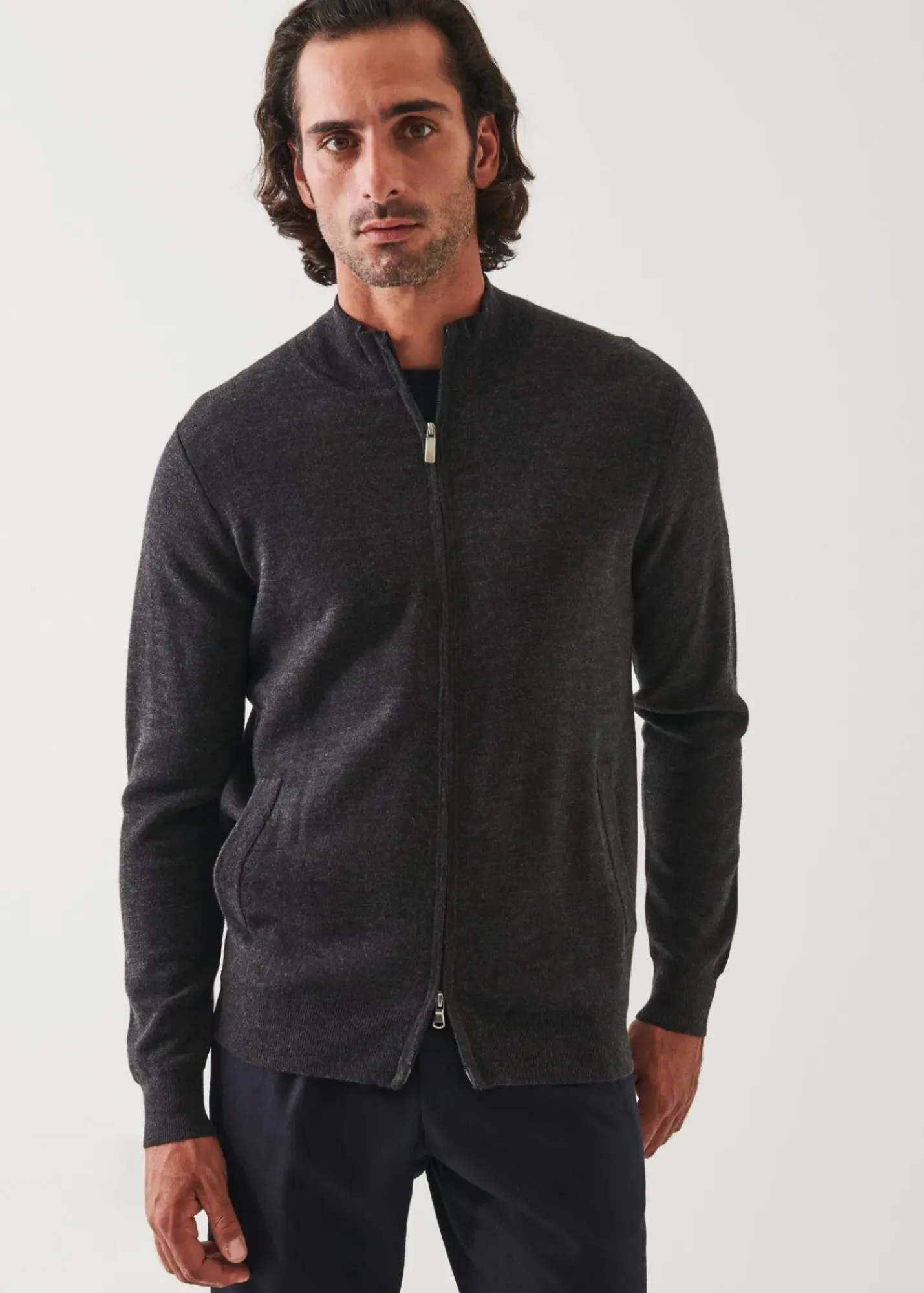 PATRICK ASSARAF Double Face Zip-Up Cardigan|Men Knitwear