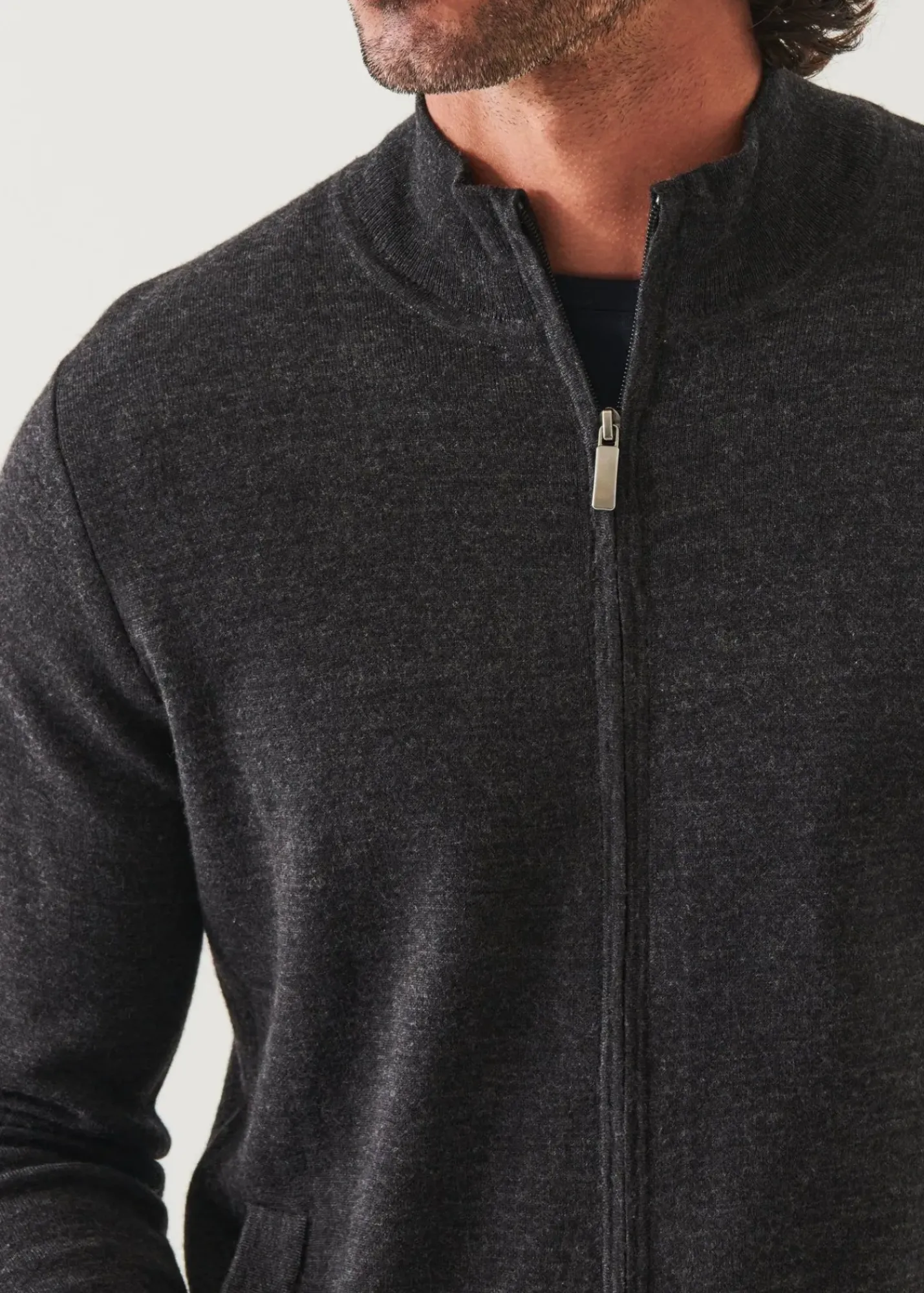 PATRICK ASSARAF Double Face Zip-Up Cardigan|Men Knitwear