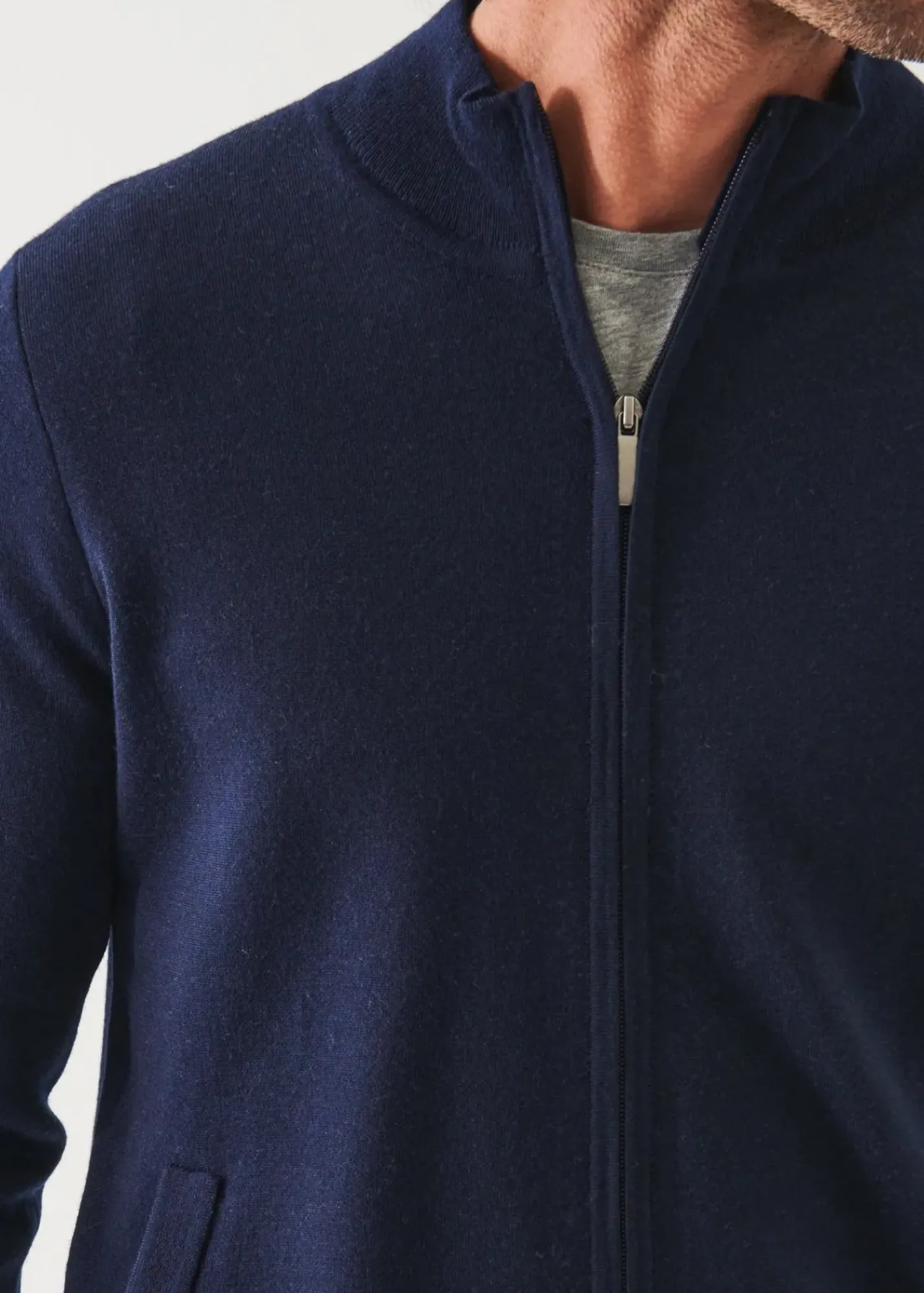 PATRICK ASSARAF Double Face Zip-Up Cardigan|Men Knitwear