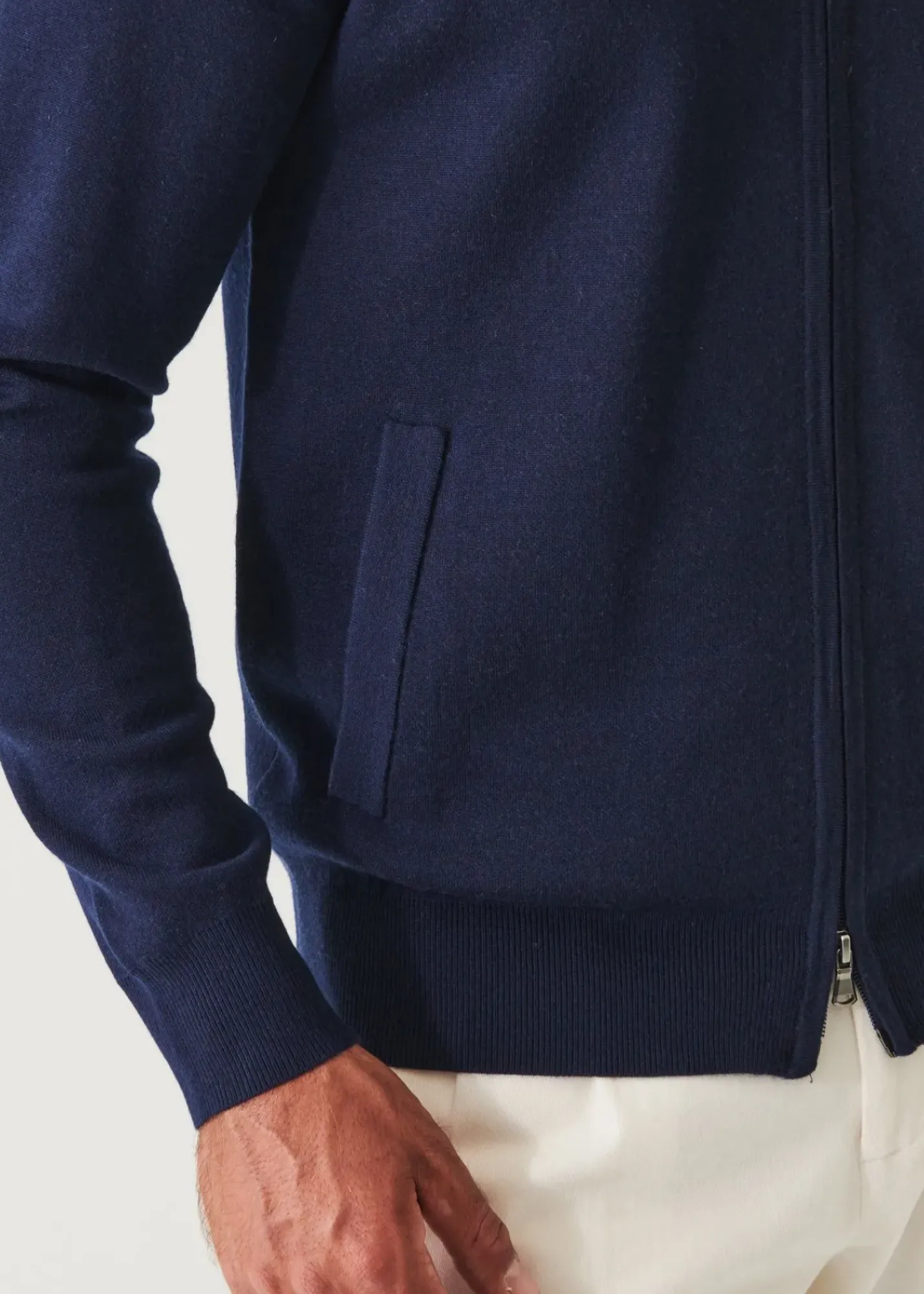 PATRICK ASSARAF Double Face Zip-Up Cardigan|Men Knitwear