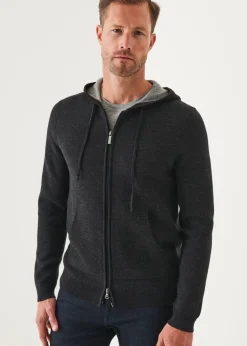 PATRICK ASSARAF Double Face Zip-Up Hoodie|Men Knitwear