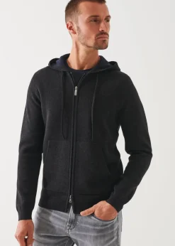 PATRICK ASSARAF Double Face Zip-Up Hoodie|Men Knitwear