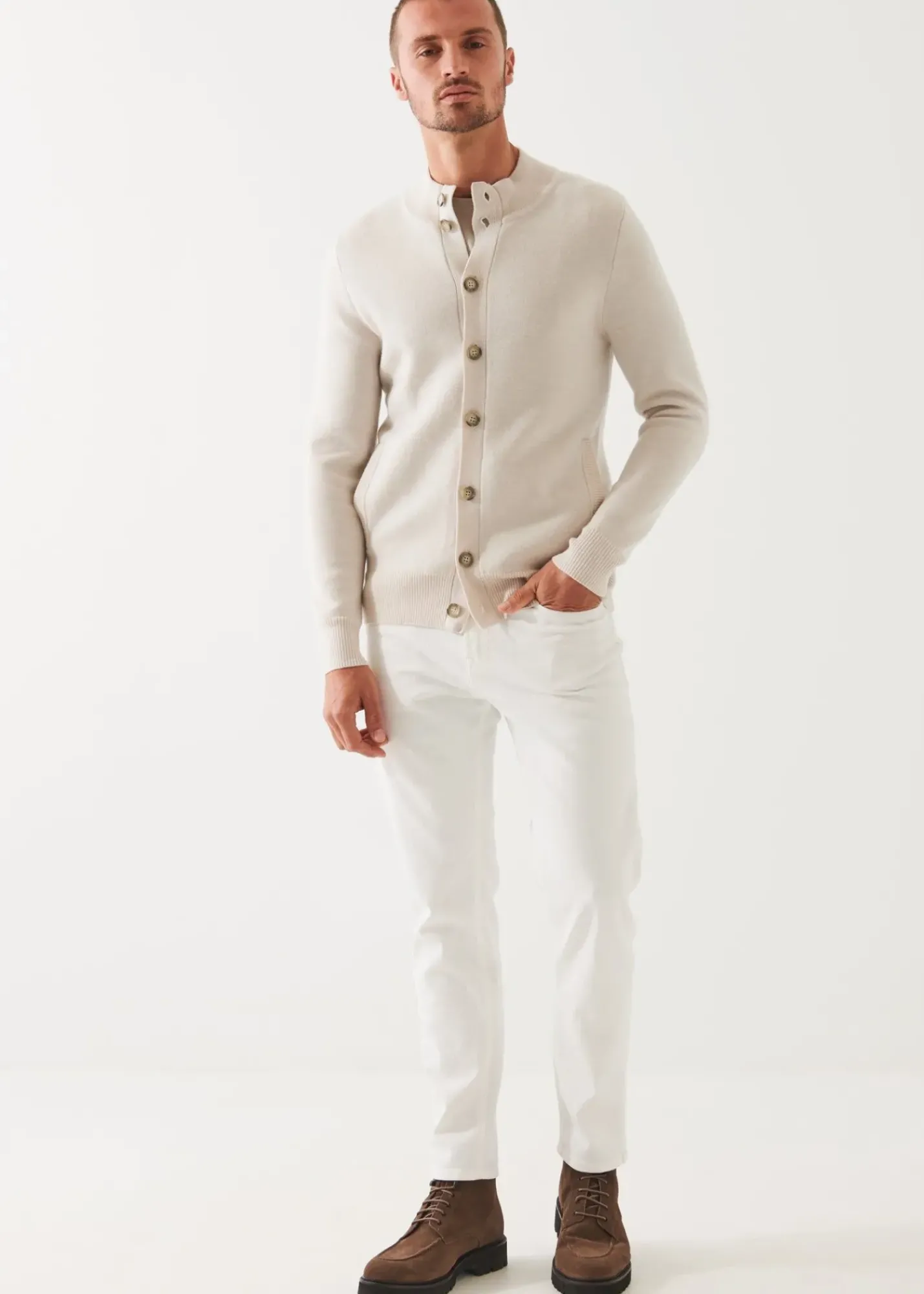 PATRICK ASSARAF Double-Face Button Cardigan|Men Knitwear