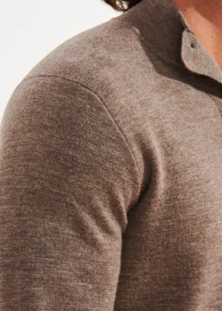PATRICK ASSARAF Double-Face Button Mock Neck|Men Knitwear