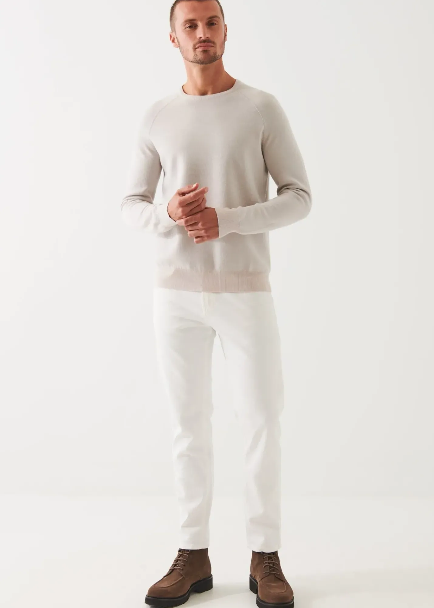 PATRICK ASSARAF Double-Face Crewneck Sweater|Men Knitwear