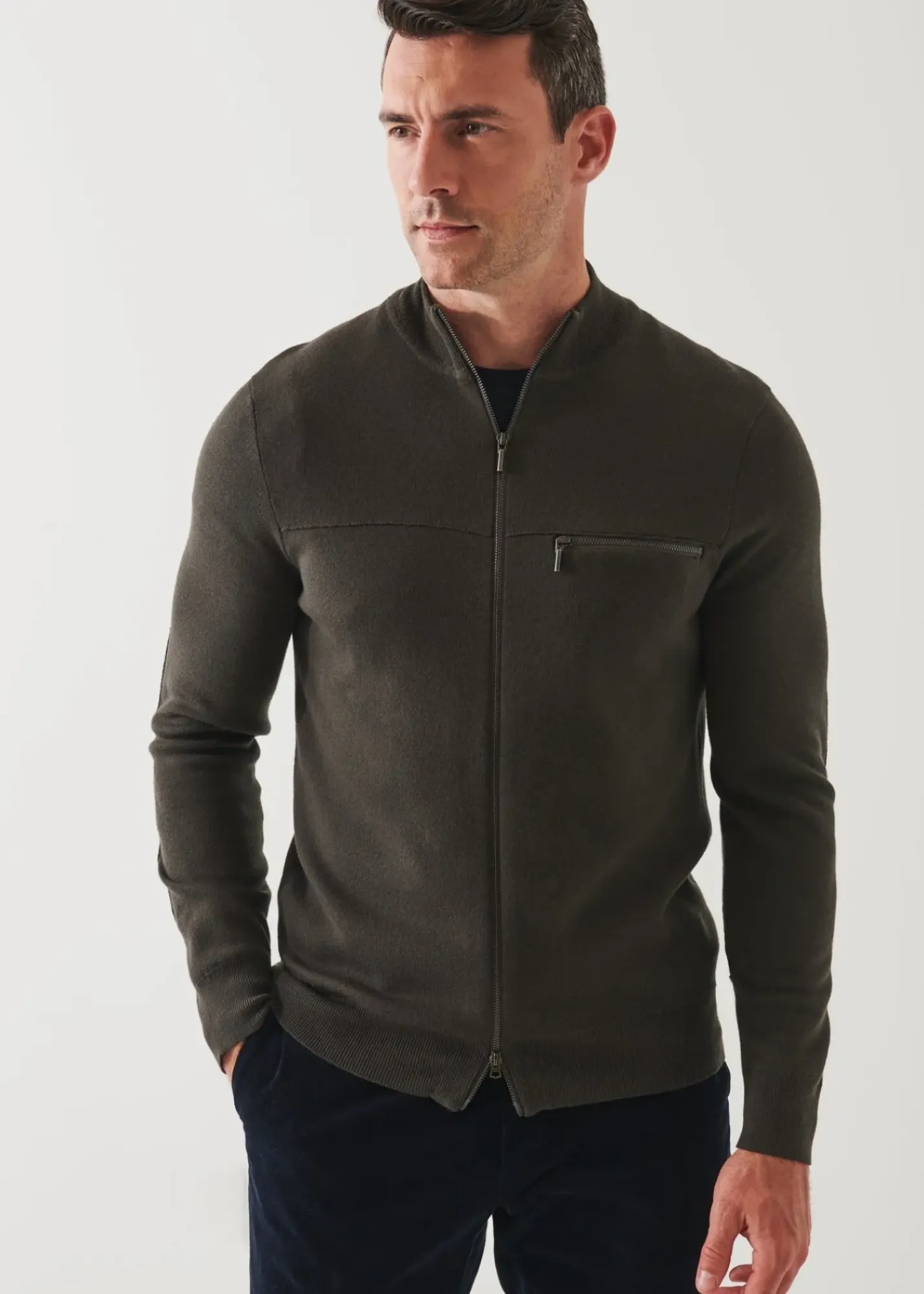 PATRICK ASSARAF Double-Face Full Zip|Men Knitwear