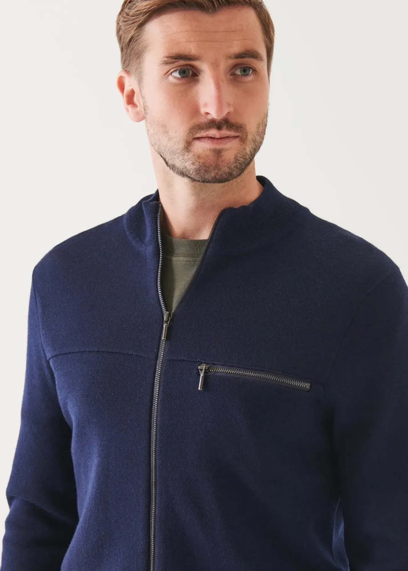 PATRICK ASSARAF Double-Face Full Zip|Men Knitwear