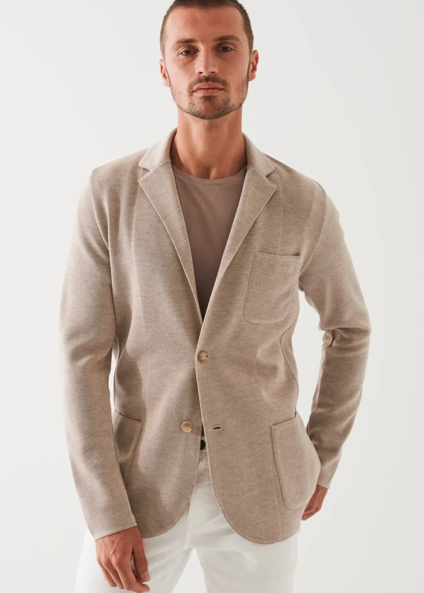 PATRICK ASSARAF Double-Face Half-Milano Stitch Sweater Jacket|Men Blazers