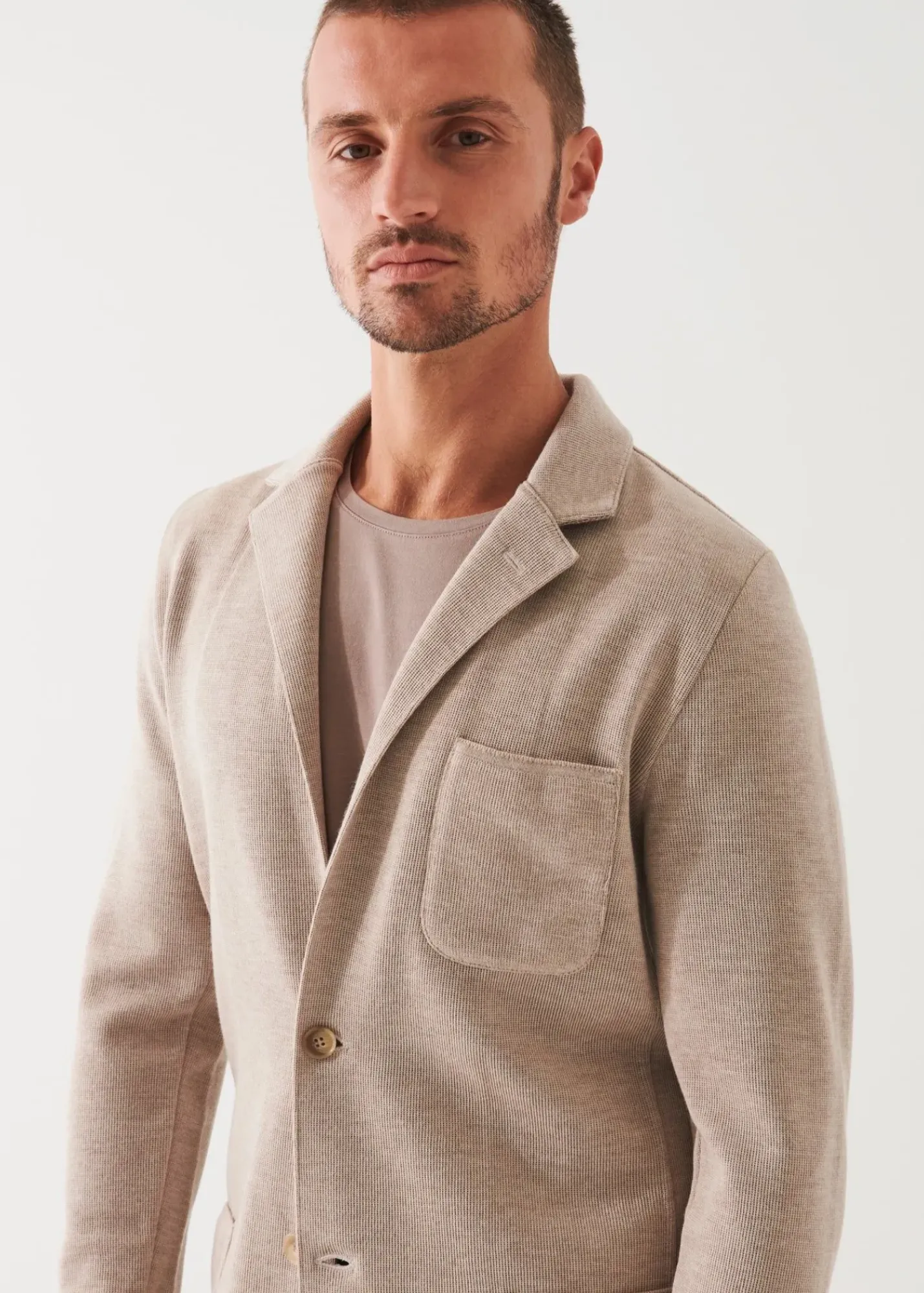PATRICK ASSARAF Double-Face Half-Milano Stitch Sweater Jacket|Men Blazers