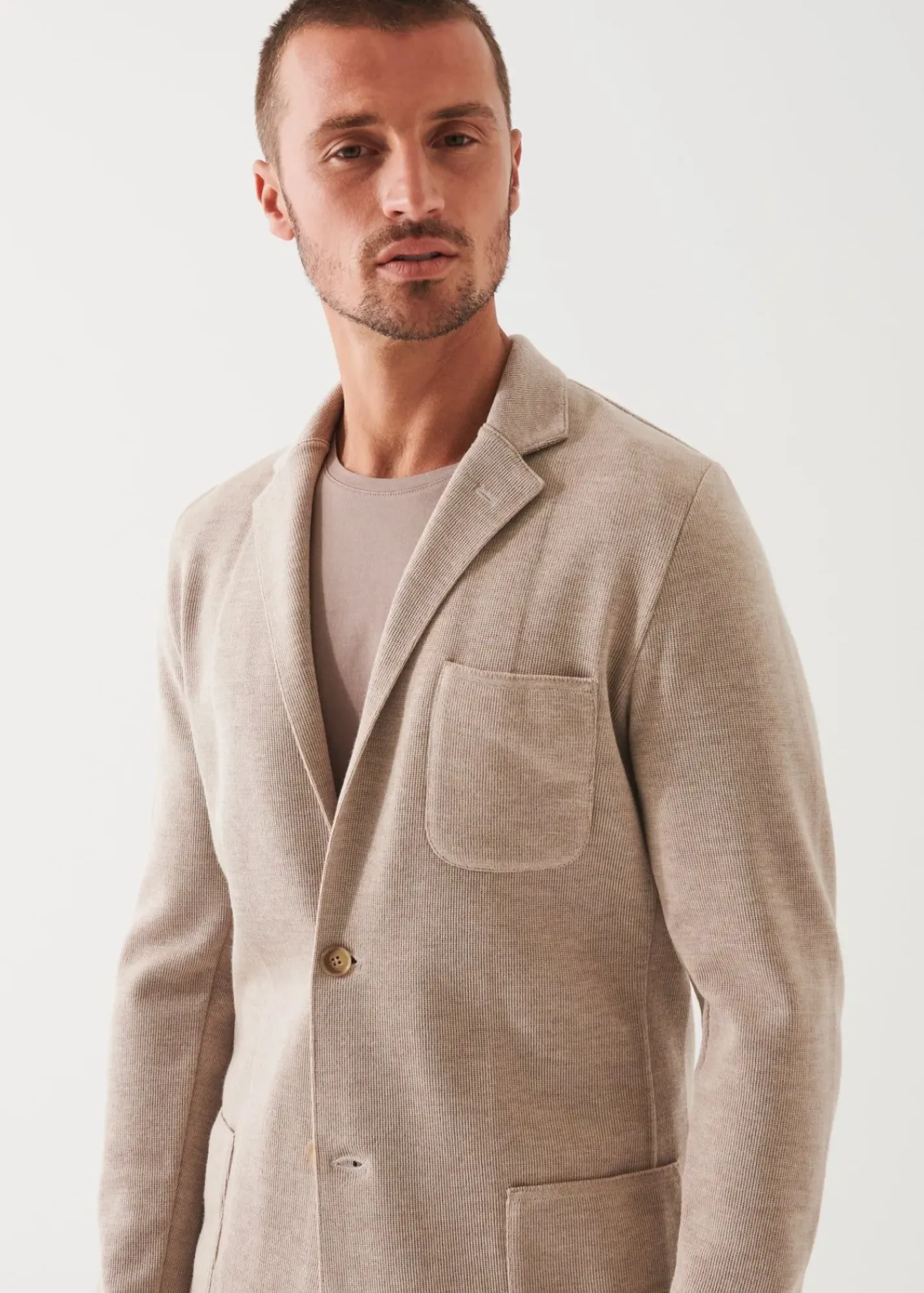 PATRICK ASSARAF Double-Face Half-Milano Stitch Sweater Jacket|Men Blazers