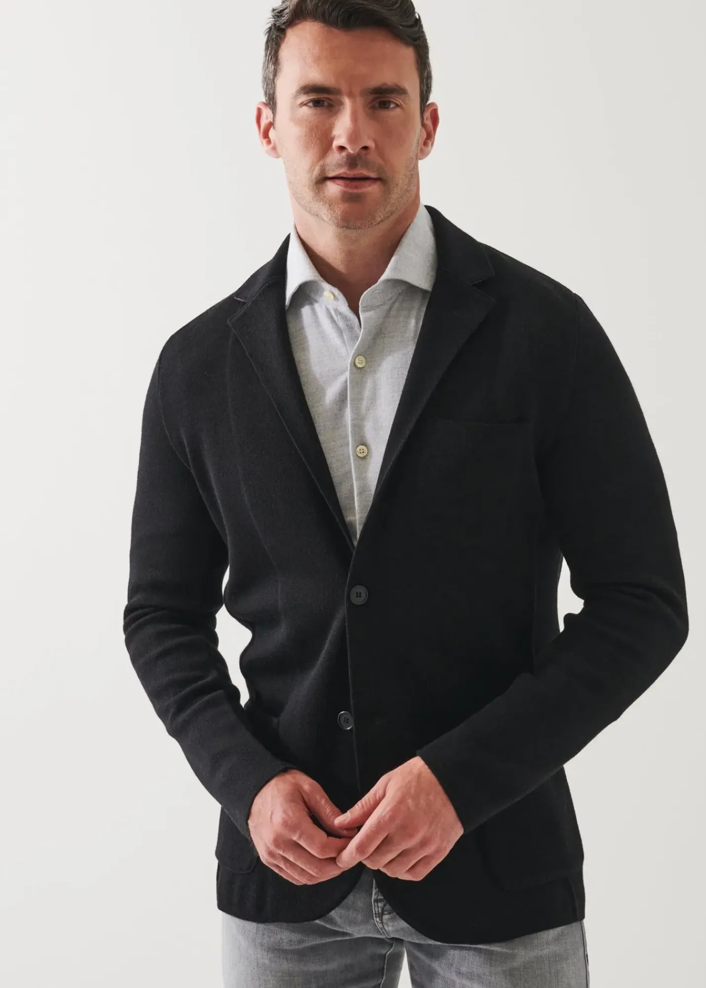 PATRICK ASSARAF Double-Face Half-Milano Stitch Sweater Jacket|Men Blazers