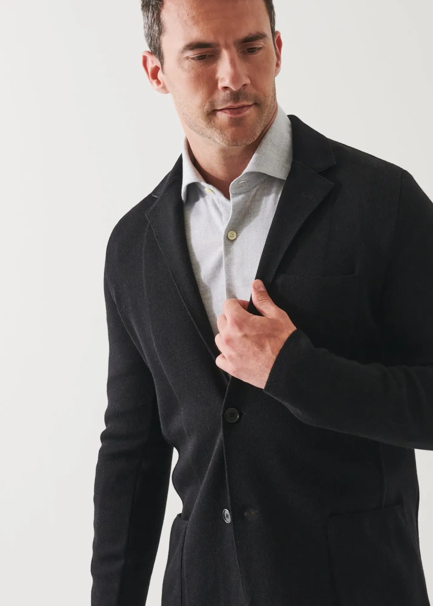 PATRICK ASSARAF Double-Face Half-Milano Stitch Sweater Jacket|Men Blazers