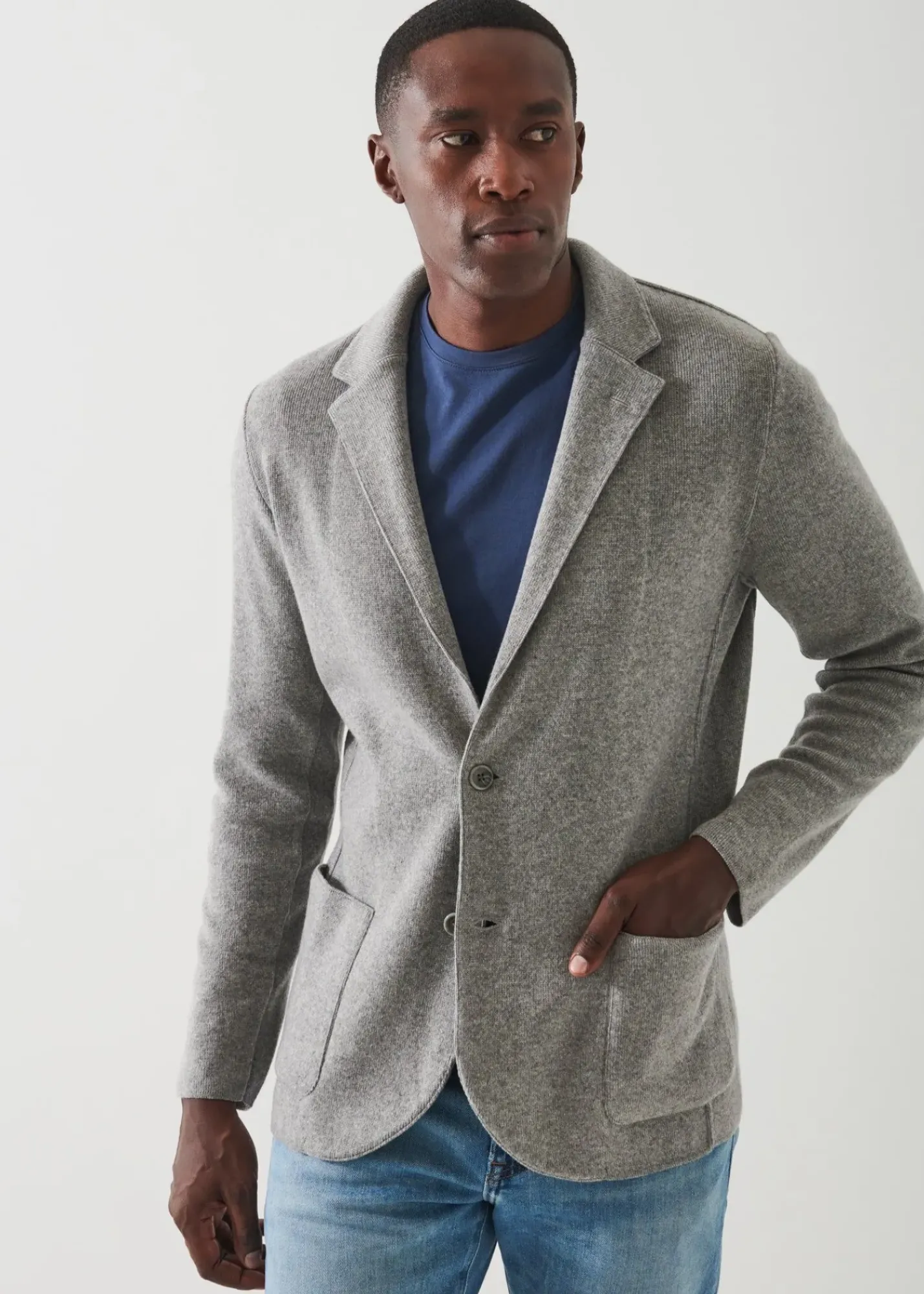 PATRICK ASSARAF Eco-Cashmere Sweater Jacket|Men Blazers