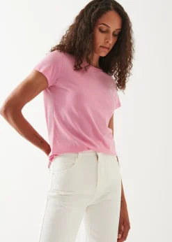 PATRICK ASSARAF Enzyme Wash Lightweight Pima Cotton T-Shirt|Women T-Shirts