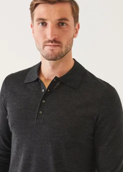 PATRICK ASSARAF Extra-Fine Merino Button Polo|Men Knitwear