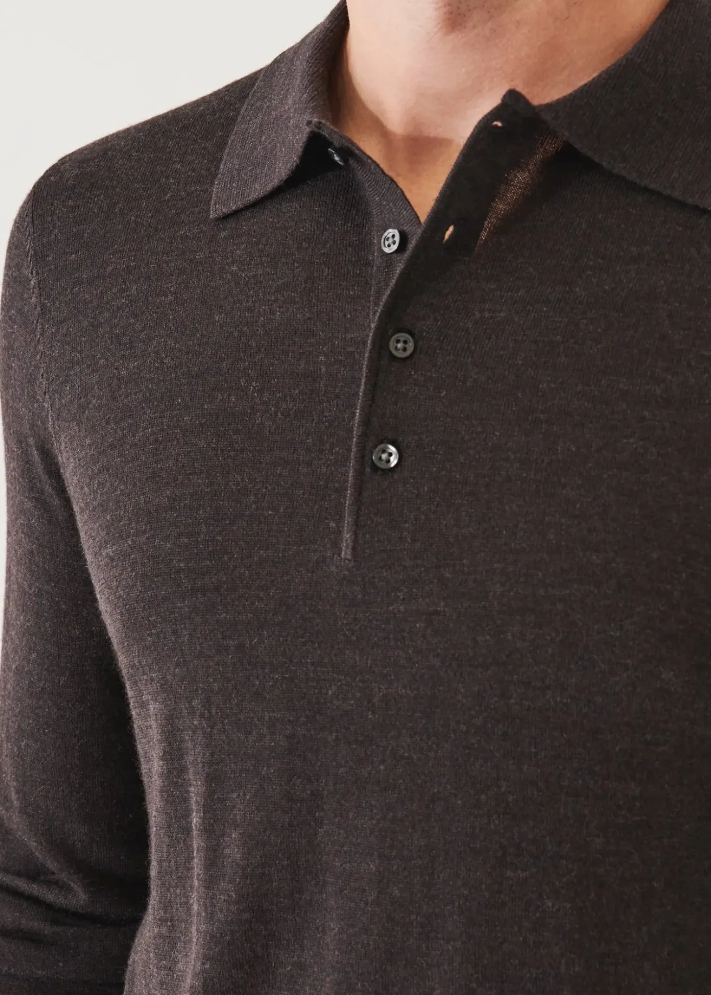 PATRICK ASSARAF Extra-Fine Merino Button Polo|Men Knitwear