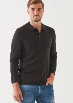 PATRICK ASSARAF Extra-Fine Merino Button Polo|Men Knitwear
