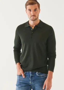 PATRICK ASSARAF Extra-Fine Merino Button Polo|Men Knitwear