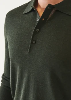 PATRICK ASSARAF Extra-Fine Merino Button Polo|Men Knitwear