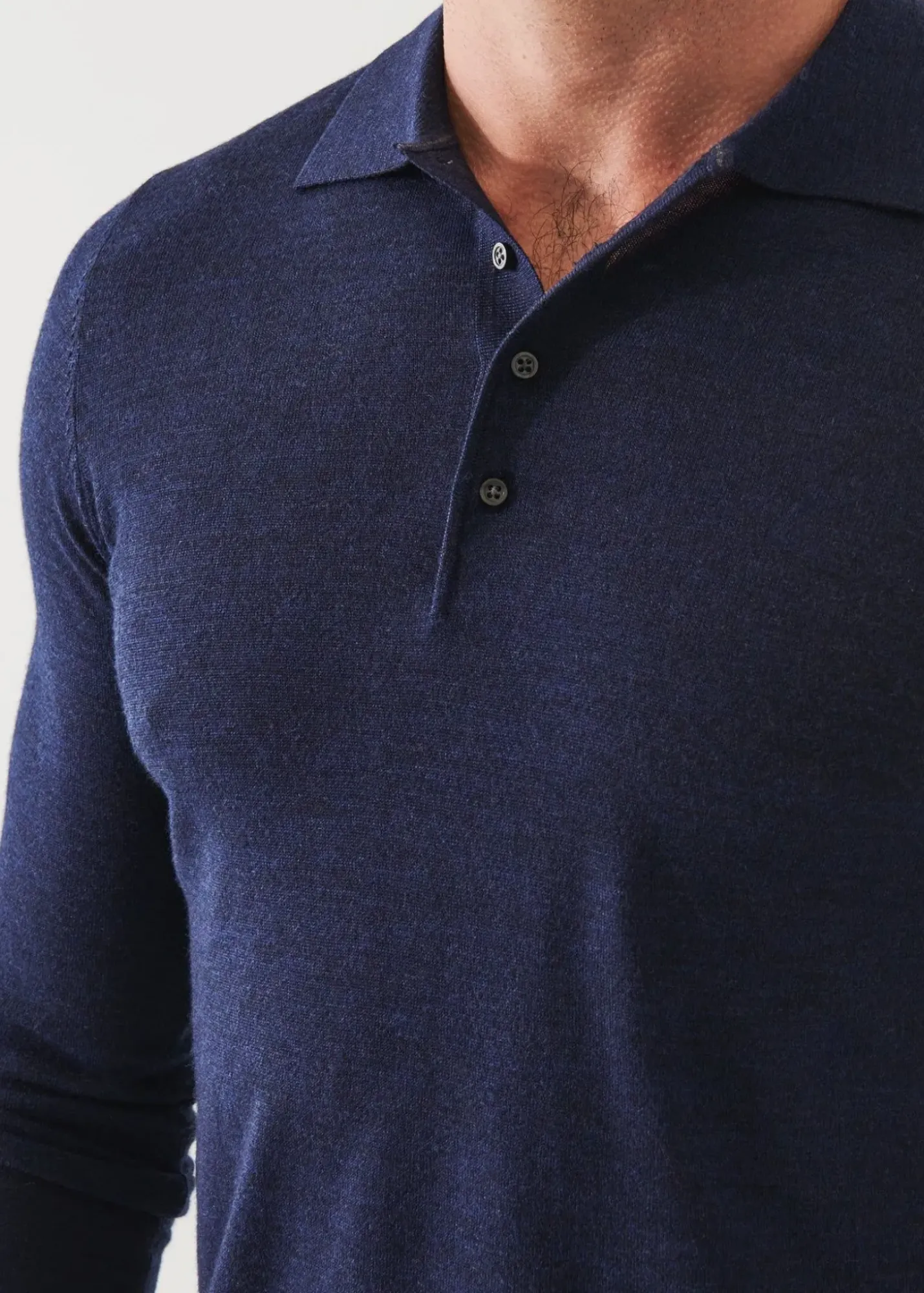 PATRICK ASSARAF Extra-Fine Merino Button Polo|Men Knitwear