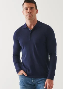 PATRICK ASSARAF Extra-Fine Merino Button Polo|Men Knitwear