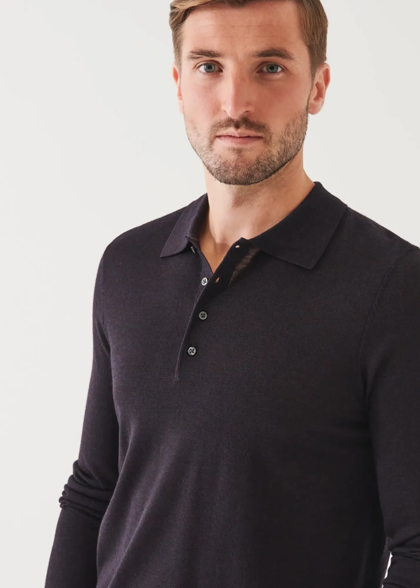 PATRICK ASSARAF Extra-Fine Merino Button Polo|Men Polos