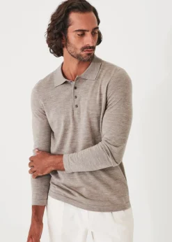 PATRICK ASSARAF Extra-Fine Merino Button Polo|Men Polos