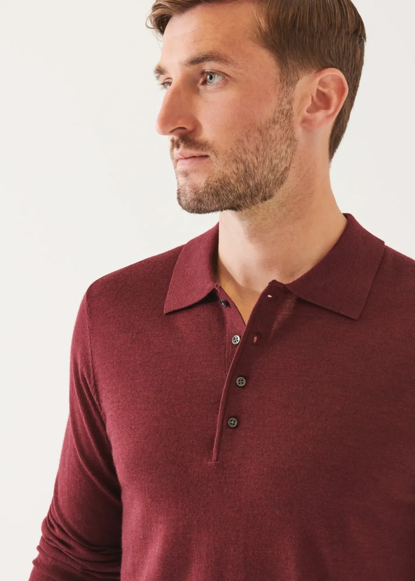 PATRICK ASSARAF Extra-Fine Merino Button Polo|Men Polos