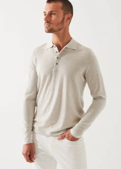 PATRICK ASSARAF Extra-Fine Merino Button Polo|Men Polos