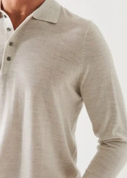 PATRICK ASSARAF Extra-Fine Merino Button Polo|Men Polos