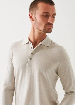 PATRICK ASSARAF Extra-Fine Merino Button Polo|Men Polos