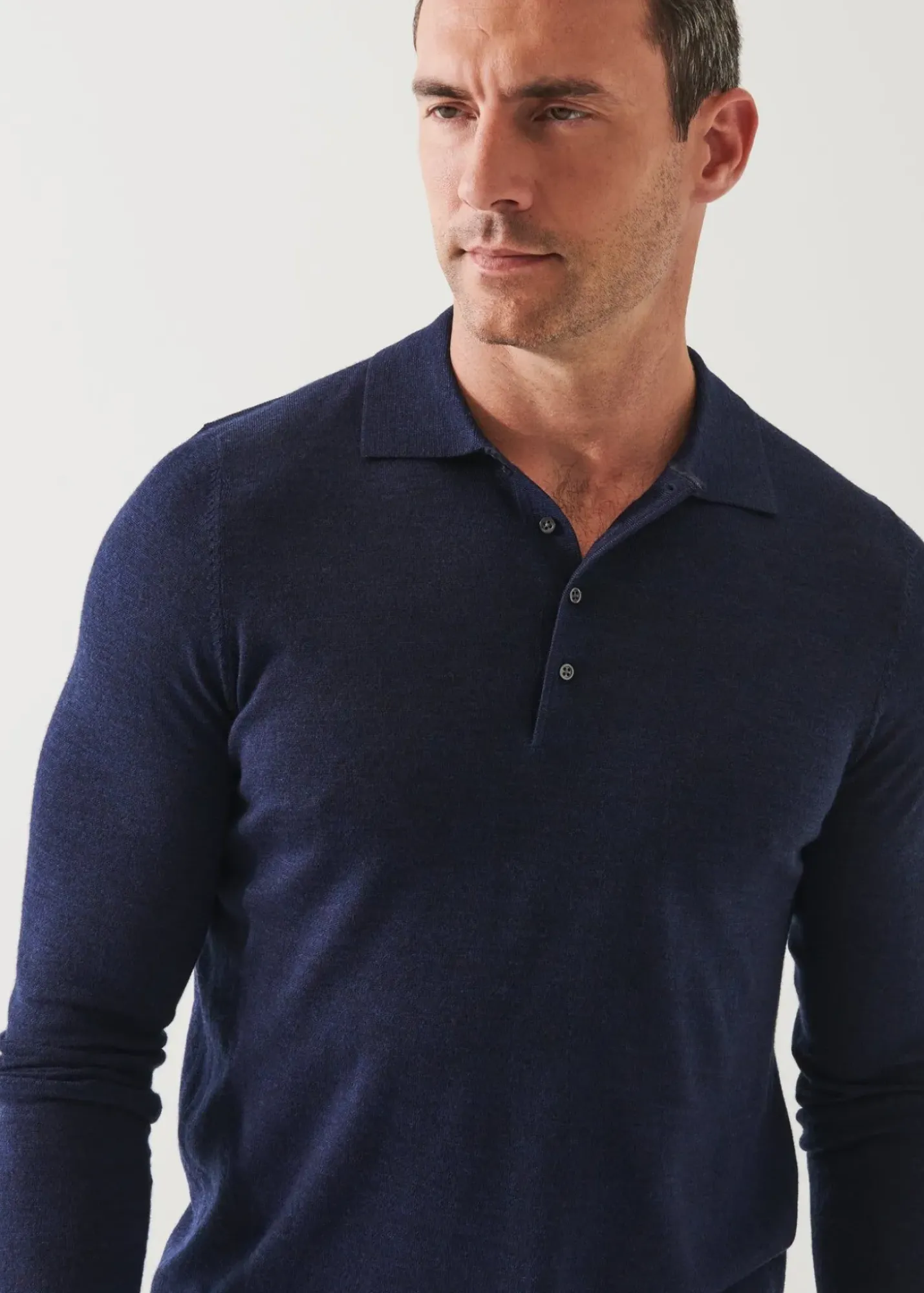 PATRICK ASSARAF Extra-Fine Merino Button Polo|Men Polos