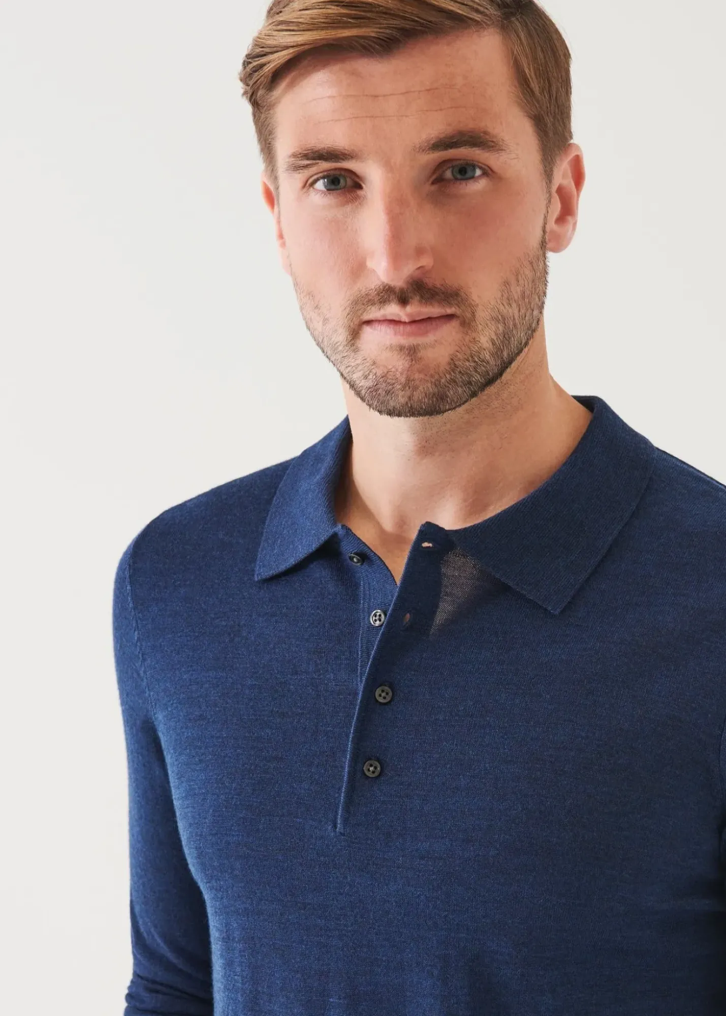 PATRICK ASSARAF Extra-Fine Merino Button Polo|Men Polos