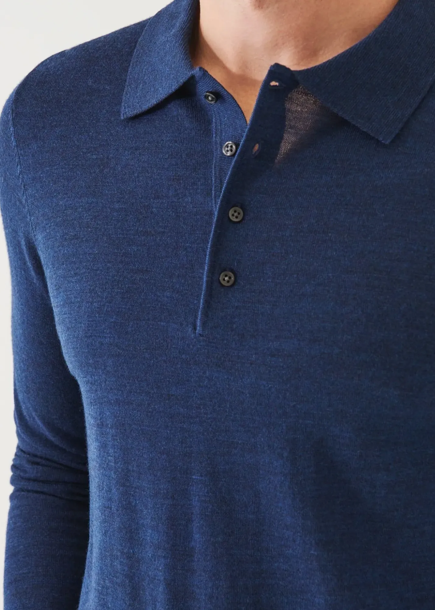 PATRICK ASSARAF Extra-Fine Merino Button Polo|Men Polos